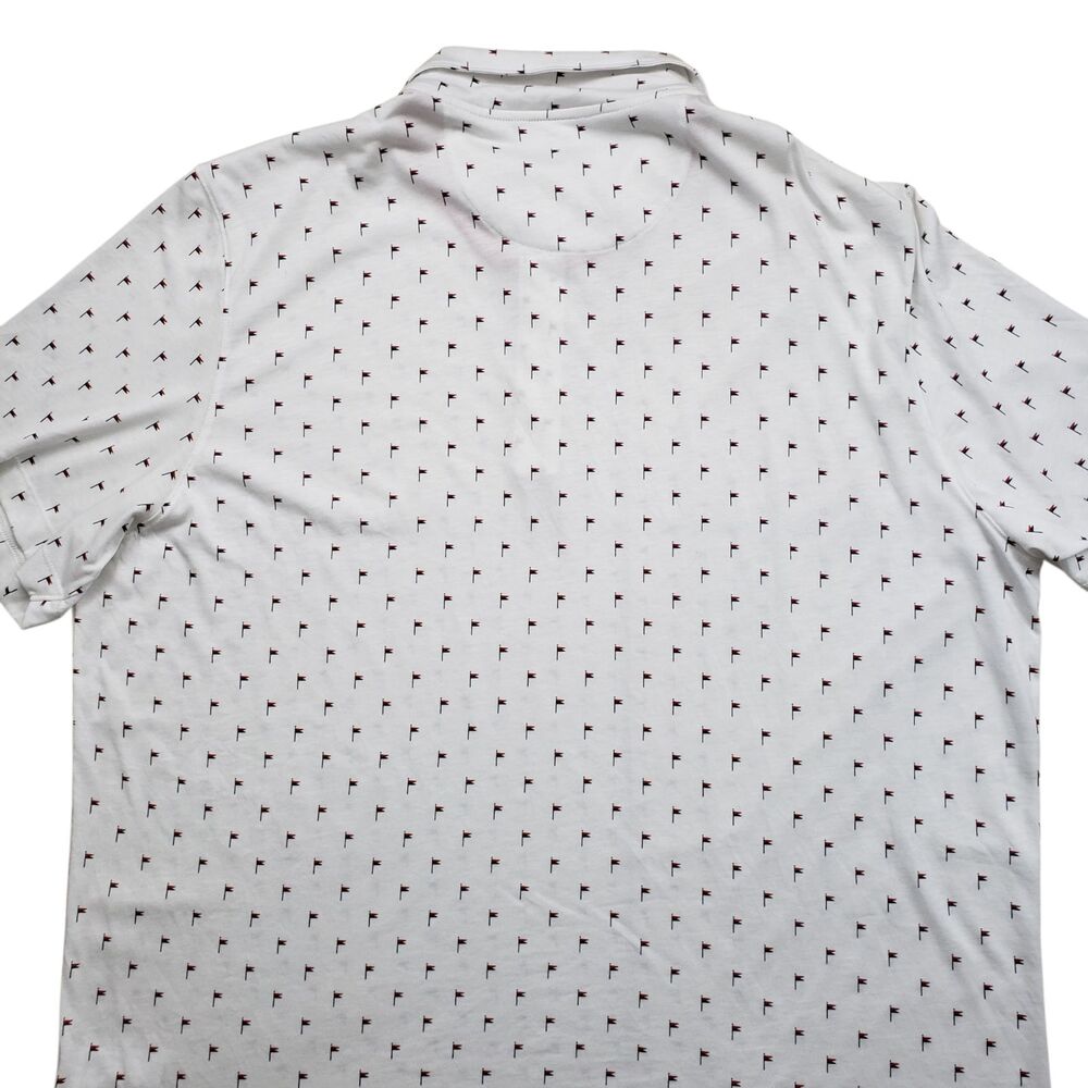 Untuckit Pourret Polo Shirt Mens XXL Nautical Flag AOP White Pima Cotton Golf - Picture 8 of 9